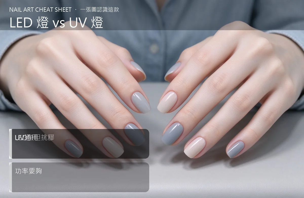 LED燈vsUV燈比較：美甲光療燈怎麼選 視覺辨識卡